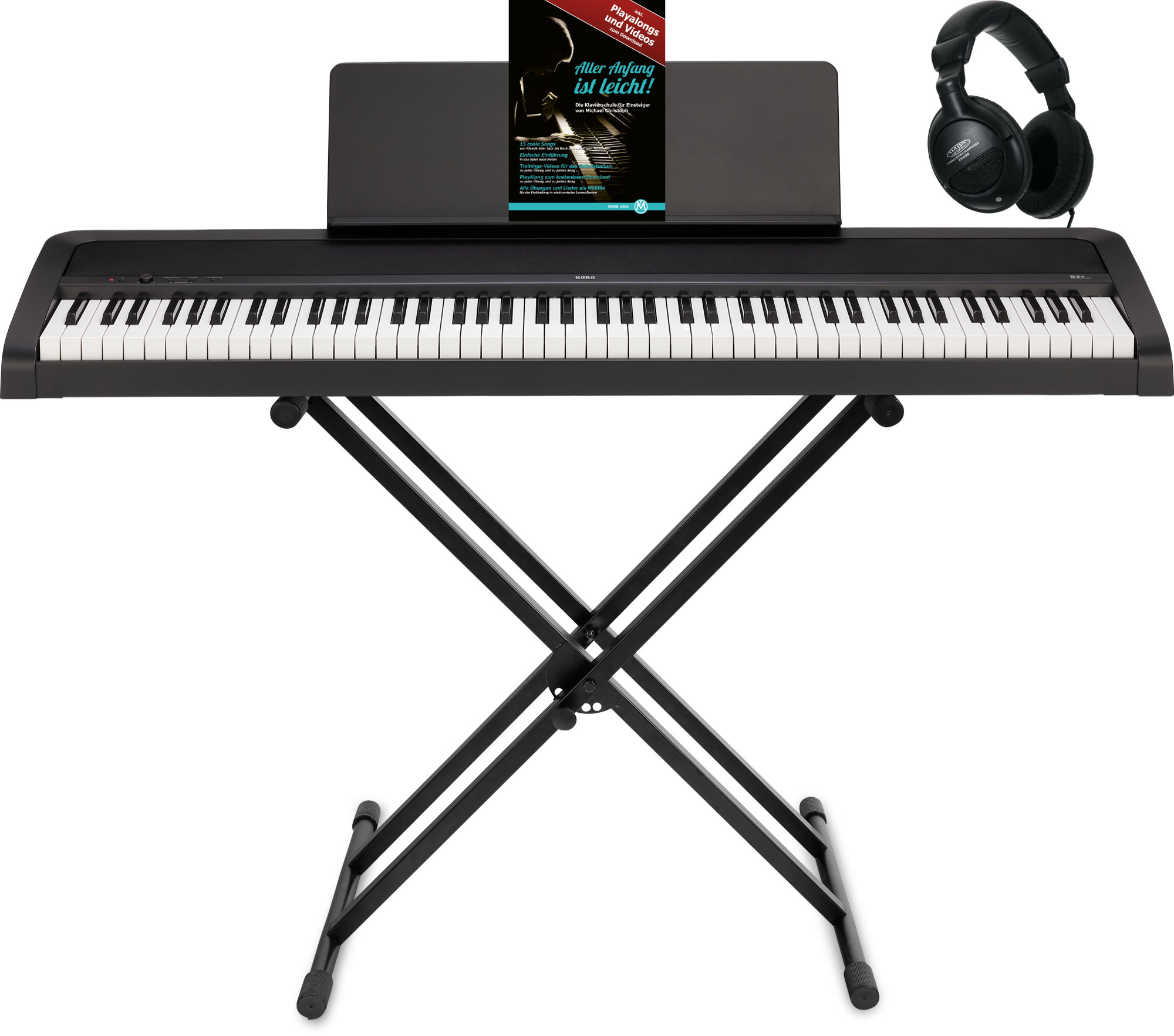 Korg B2+ Digitalpiano Schwarz Set