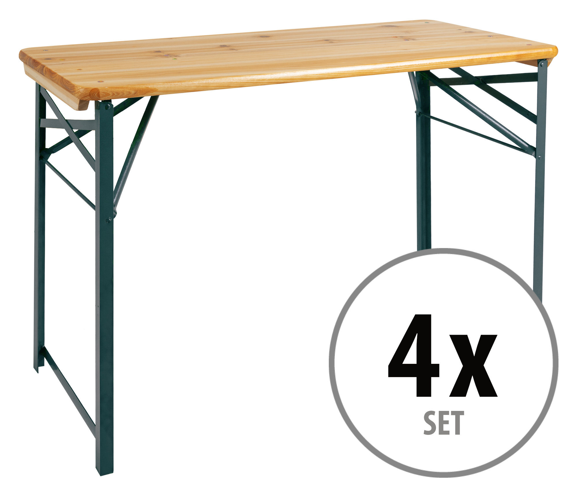 Stagecaptain BBT-119 Hirschgarten Bierzelttisch 119 cm Natur 4x Set
