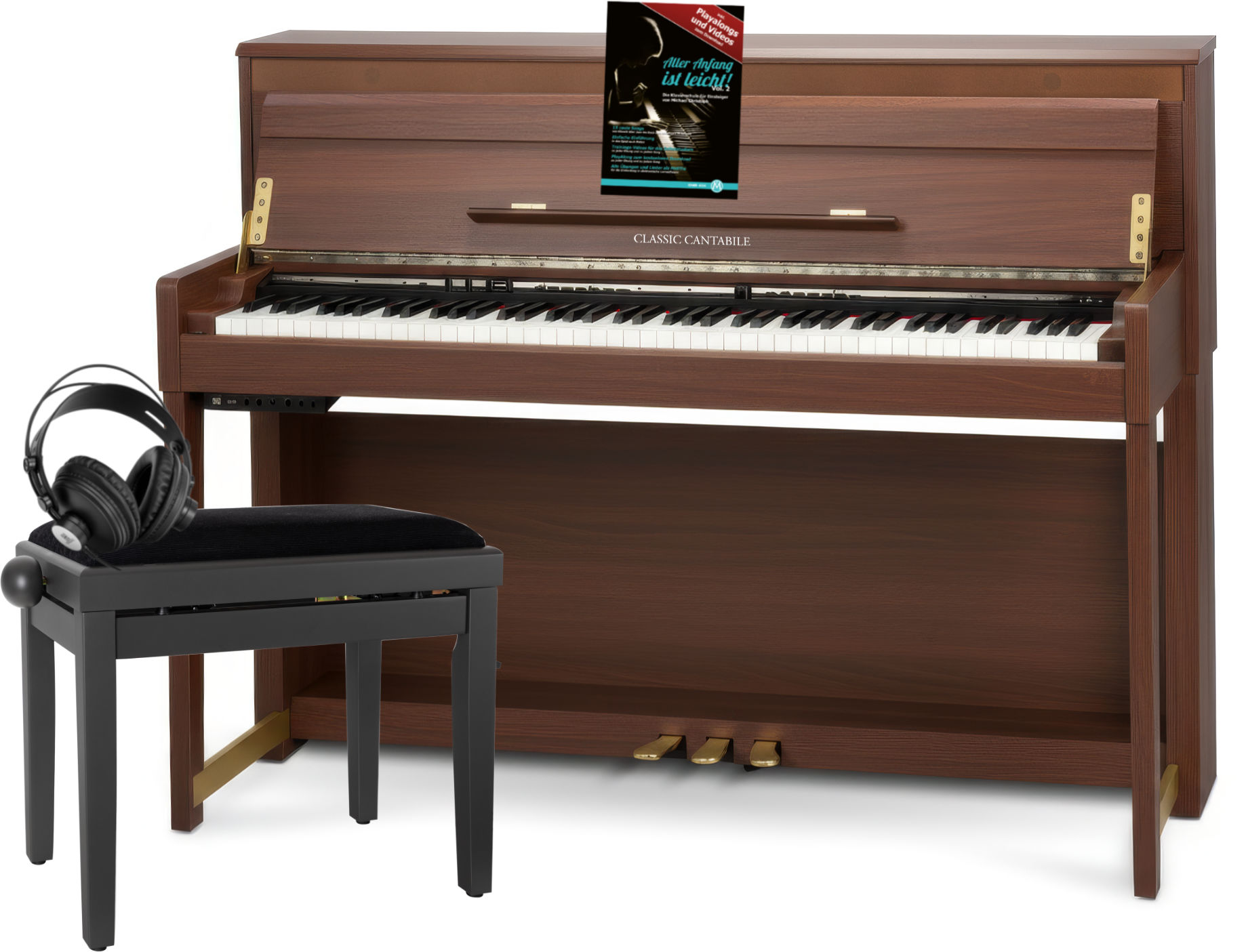Classic Cantabile UP-1 OM Upright E-Piano Okoume Deluxe Set