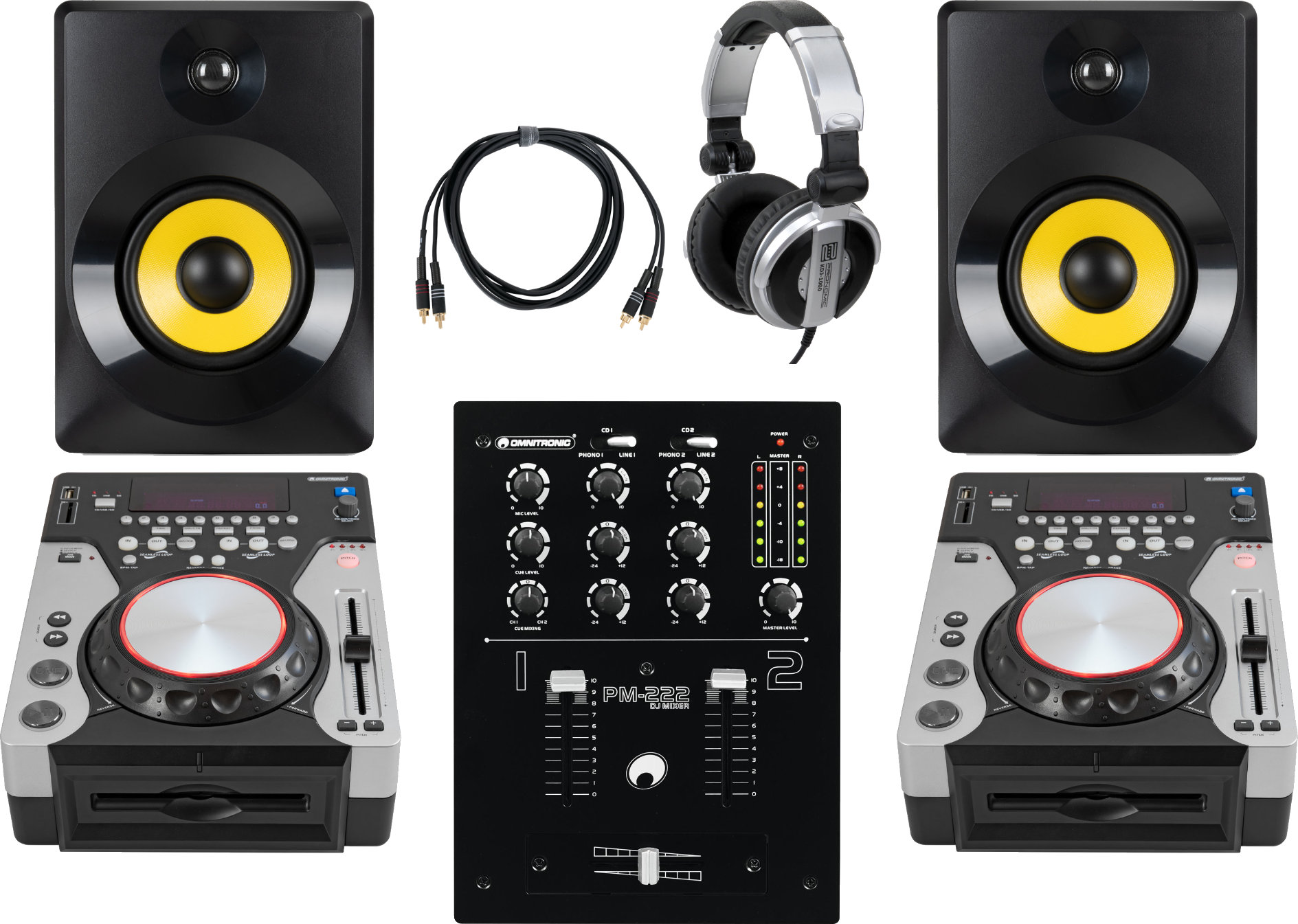 Omnitronic XMT-1400 DJ Standalone CD-Player MP3 USB Set