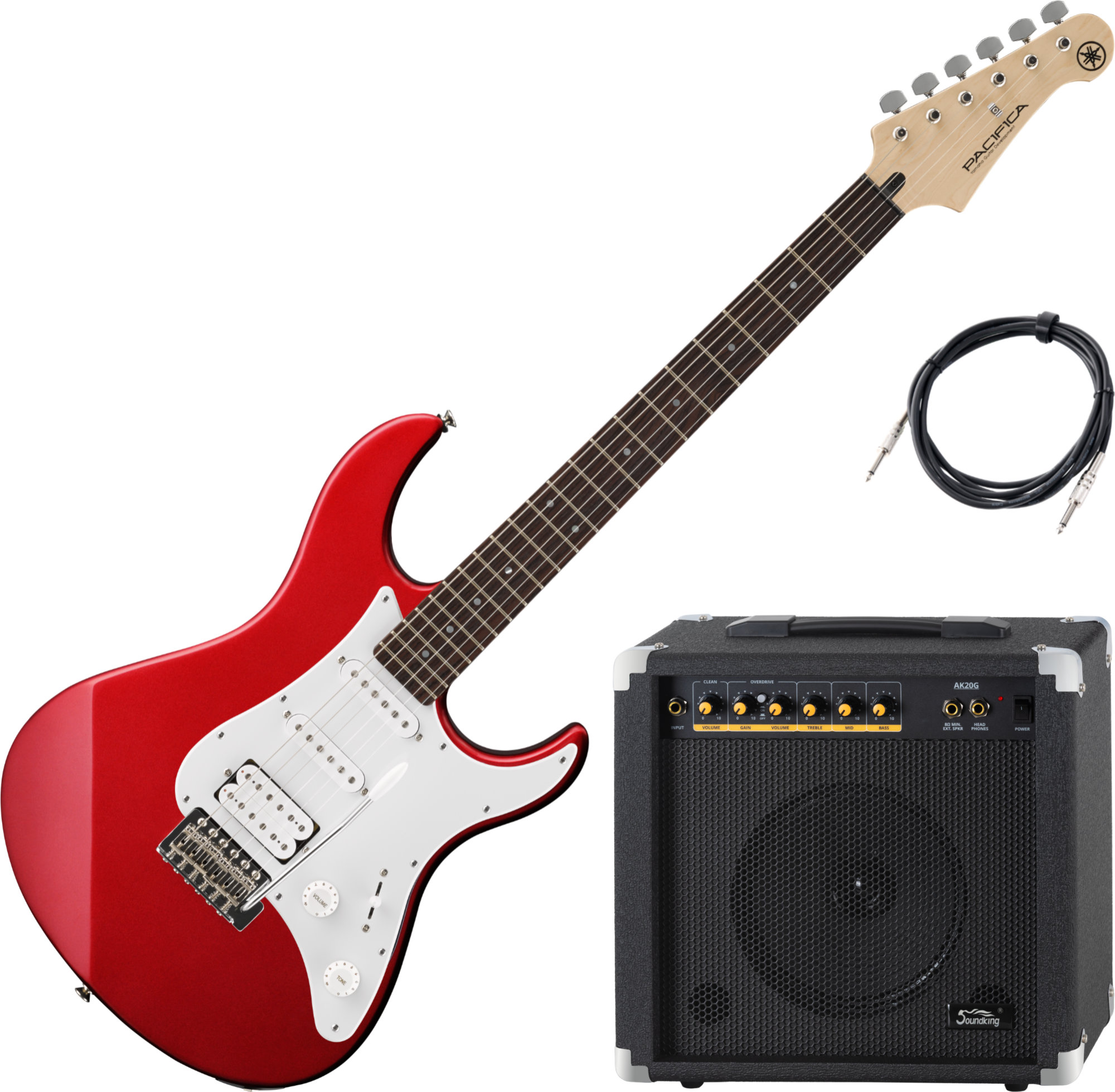 Yamaha Pacifica 012 RM Red Electric Guitar AK20G Set