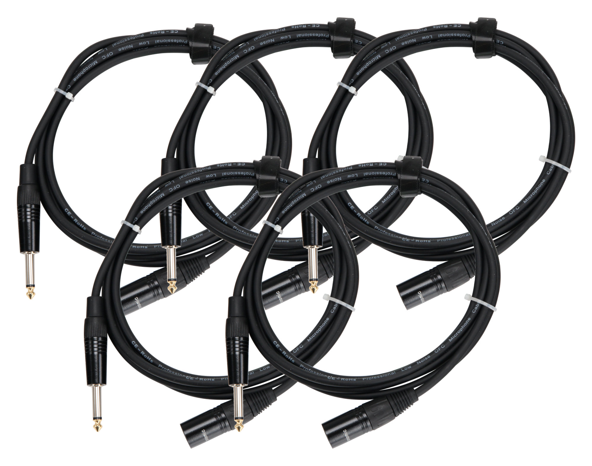 Pronomic Stage JMXM-2.5 Audiokabel Monoklinke/XLR 2,5m Schwarz 5er SET