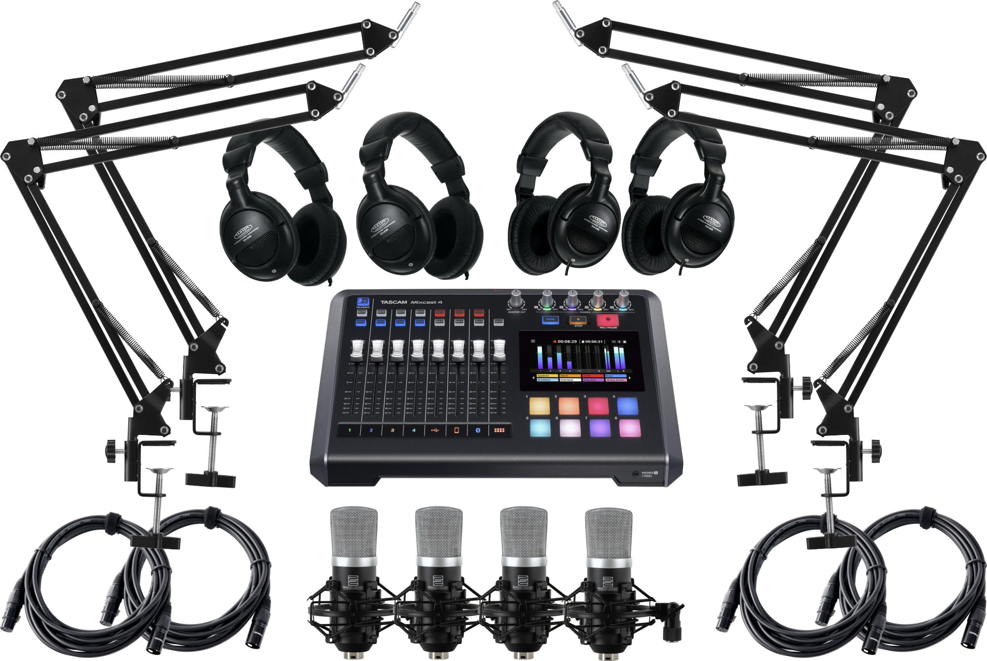 Tascam Mixcast 4 Podcast Interview Set für 4 Personen