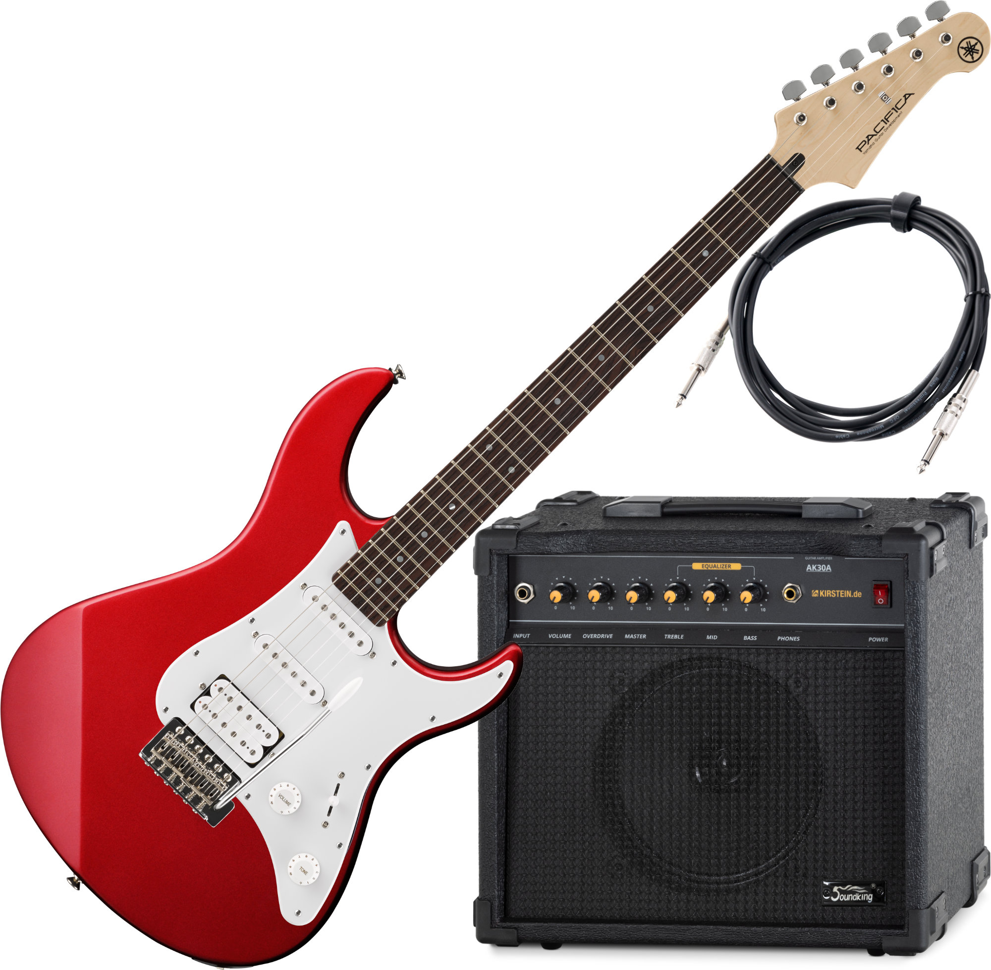 Yamaha Pacifica 012 RM Electric Guitar Red Metallic AK30A Set