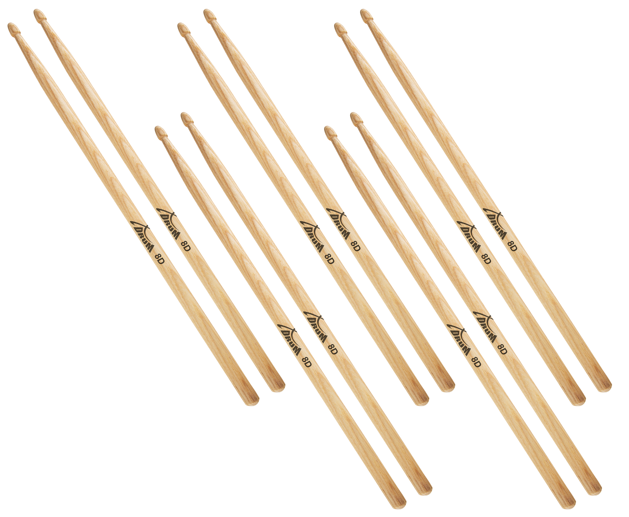 5 Paar XDrum Schlagzeug Sticks 8D Wood Tip