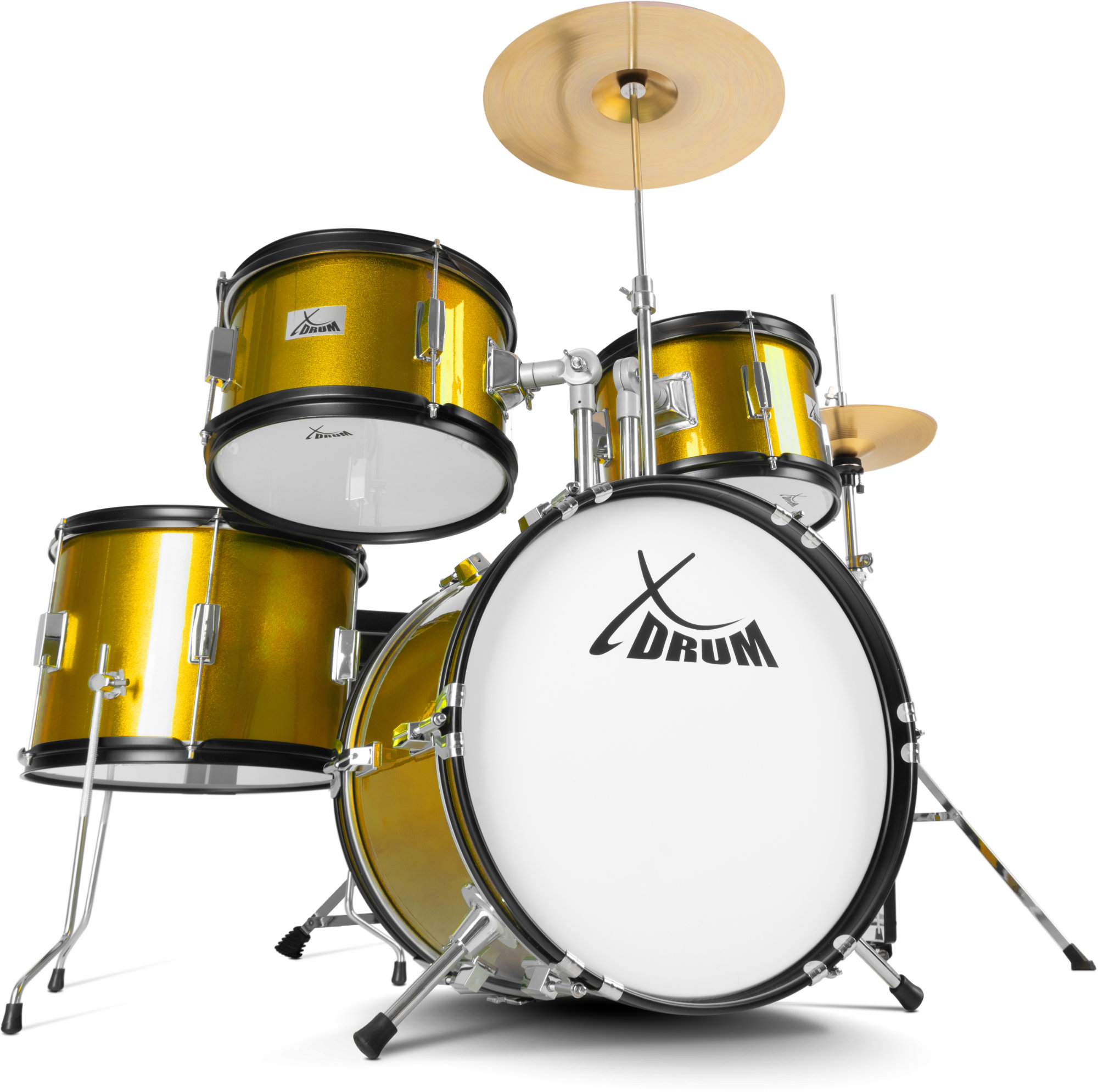 XDrum Junior Pro Kinder Schlagzeug Sunset Gold Sparkle inkl. Schule