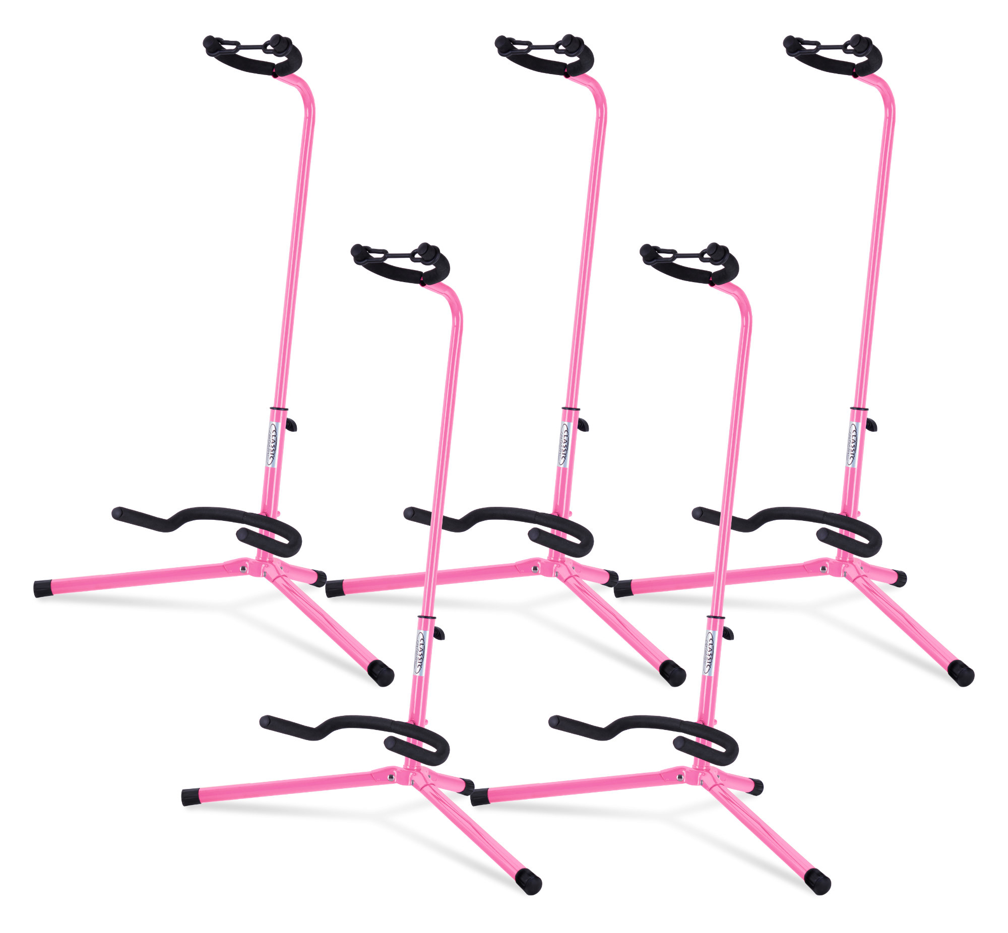 Classic Cantabile GS-30 PK Gitarrenständer (leicht) Pink 5x Set