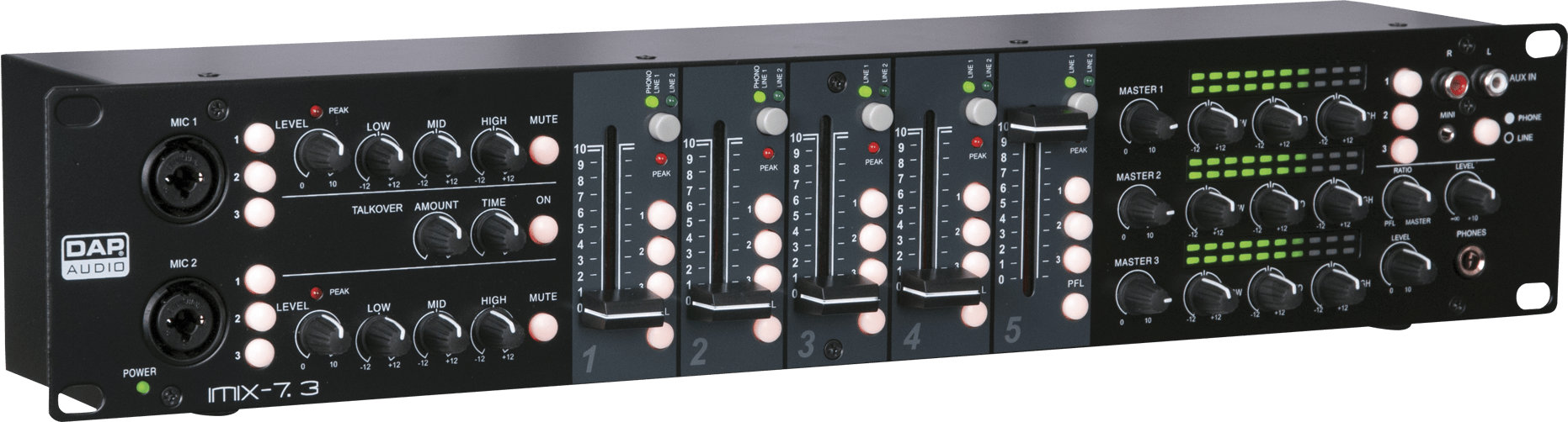 DAP Audio IMIX-7.3 7-Kanaals Installatiemixer