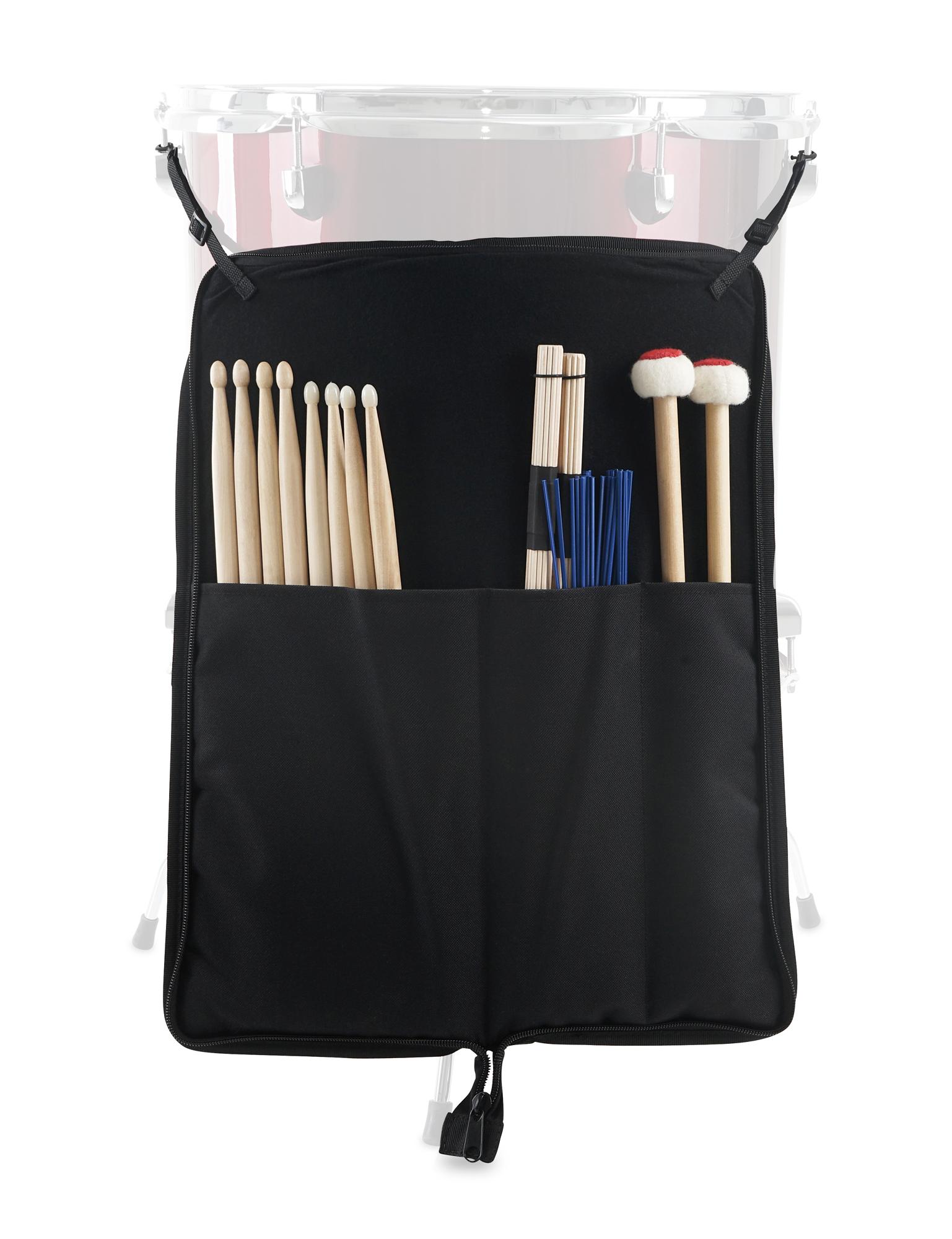 Stagg DS04 Nylon Drumstick Bag - Lightweight Stick Holder With External Pouch For Accessories