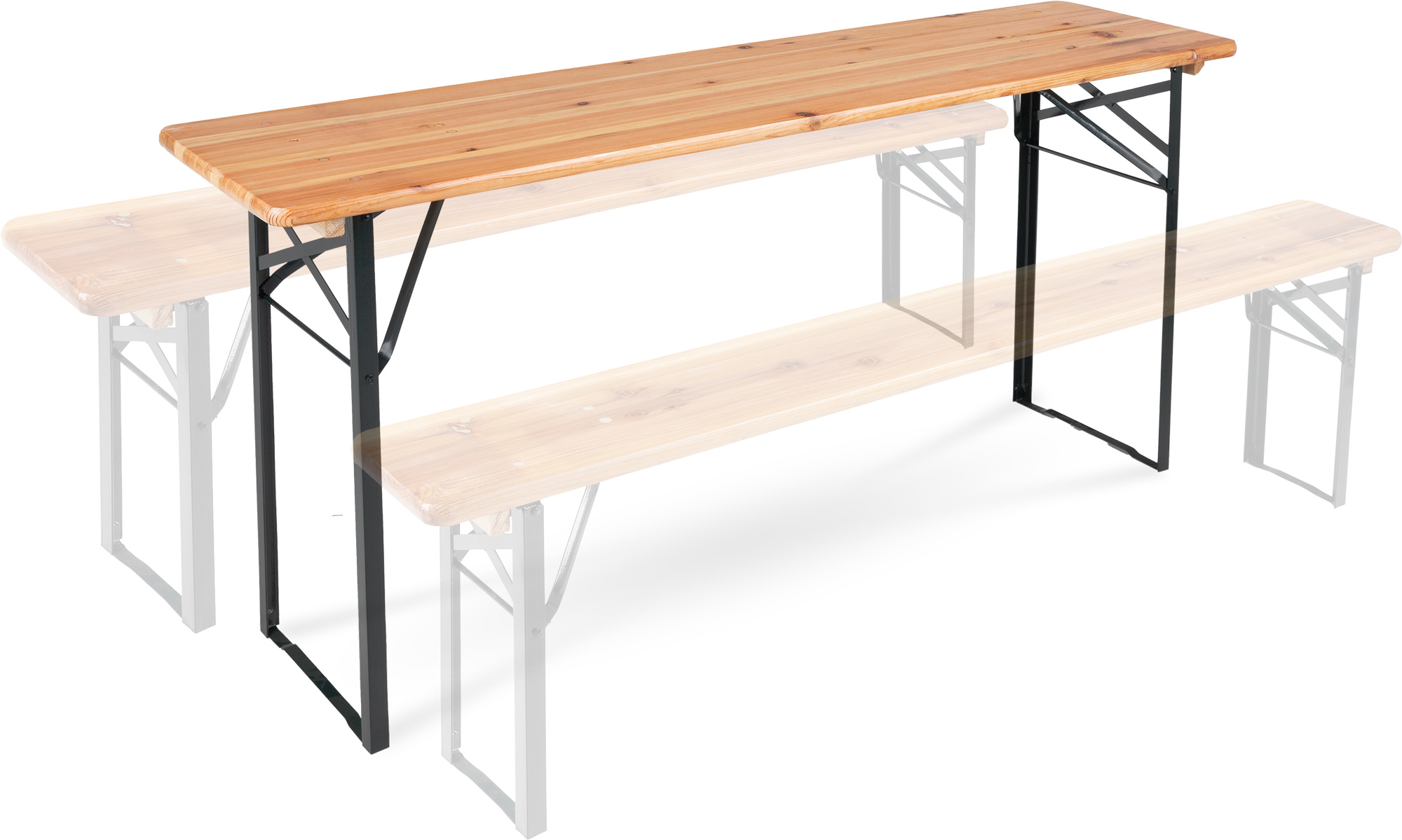 Table De Biergarten Stagecaptain Hirschgarten - 119 Cm, Bois Laqué, Pliable, Pour Terrasse/Intérieur - 8