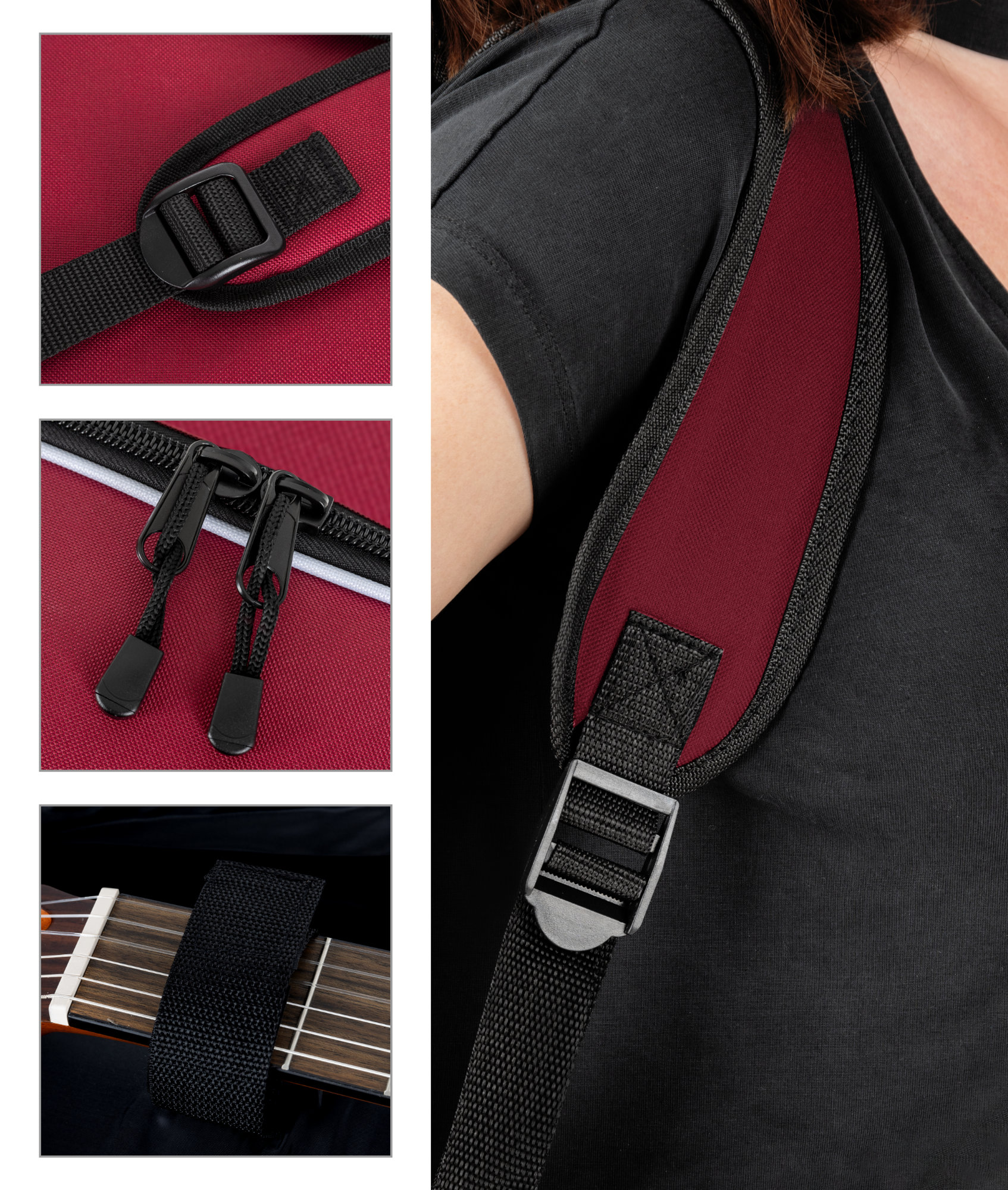 Rocktile Custodia Imbottita Per Chitarra Classica 3/4 E 7/8 - Gigbag Con Tasche A4 E Spallacci Regolabili, Resistente All'Acqua