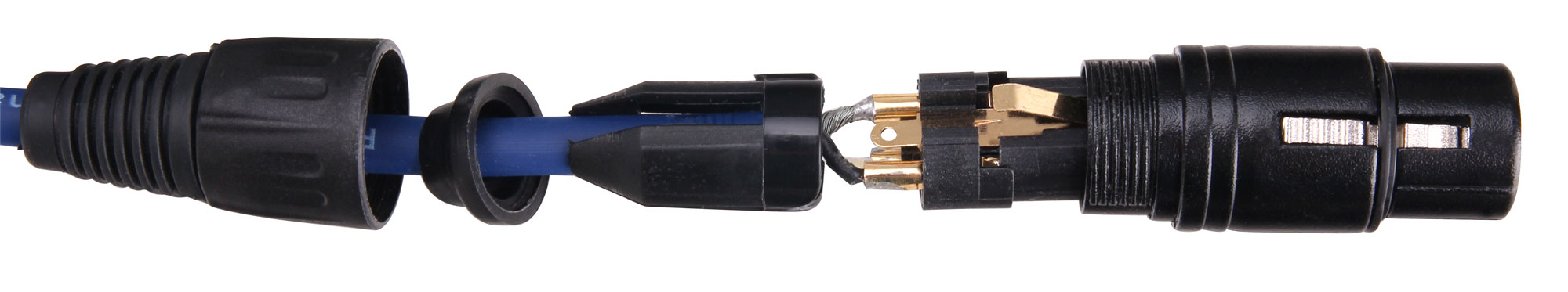 Pronomic Stage DMX3-0,5 DMX-kabel 0,5m blauw met goudcontacten