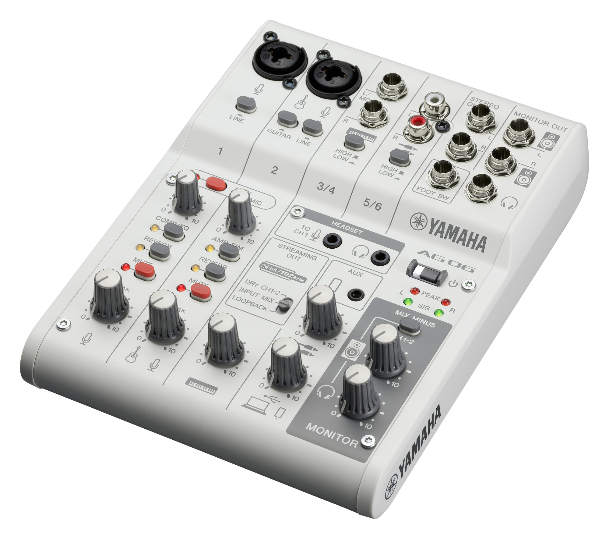 Yamaha AG06 MK2 Interfaz de Audio USB Blanca Set