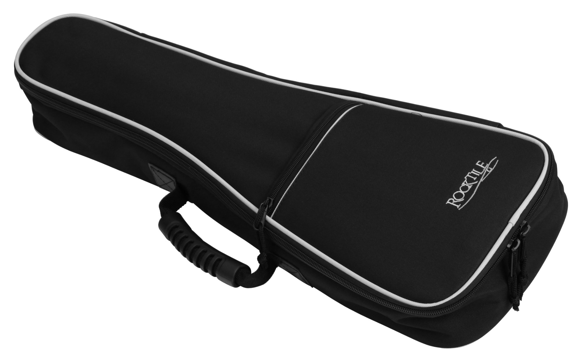 Housse De Transport Pour Ukulélé Soprano Rocktile - Rembourrée, Poche Accessoires, Gris/Noir | Gigbag Protections