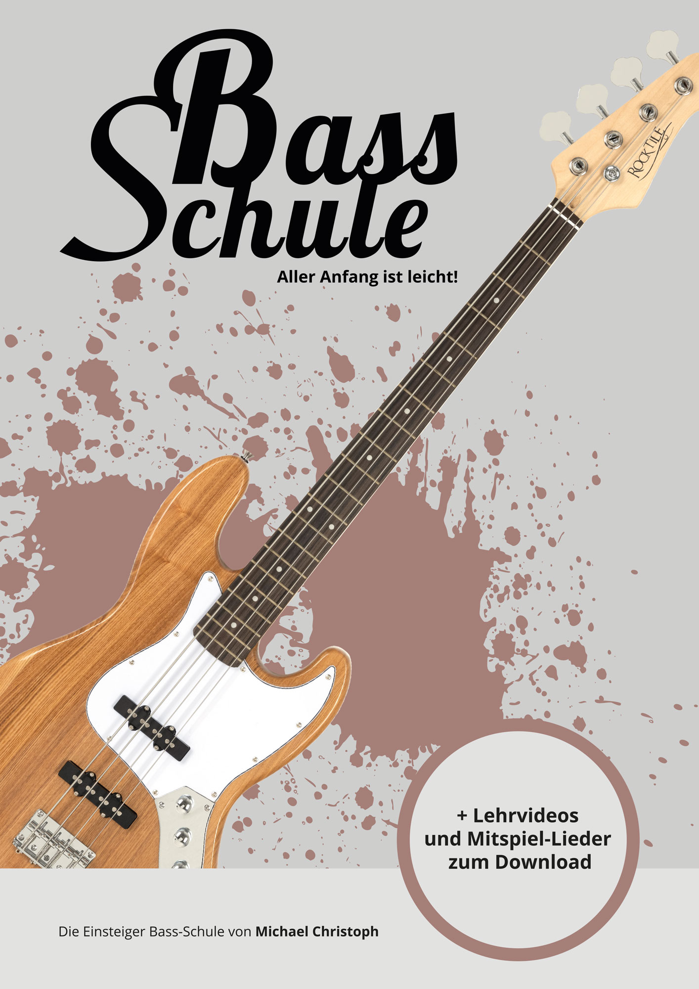 Basse Électrique Rocktile BattleBone BB104-B - Noir Avec Micros Humbucker - Manche Érable