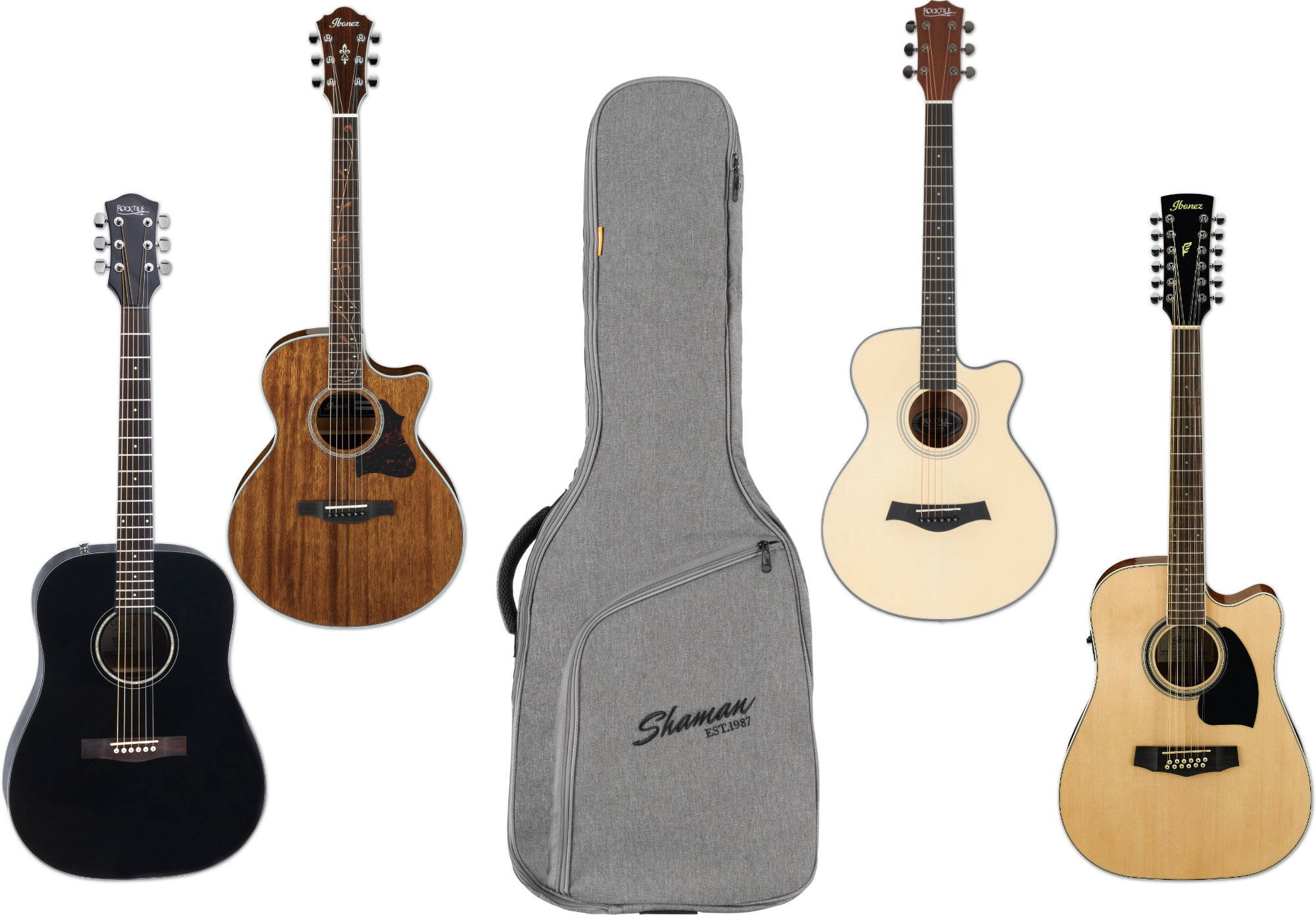 Housse Guitare Acoustique Shaman WGB-115 | Sac à Dos Semi-rigide | Rembourrage 10mm Imperméable | Gris