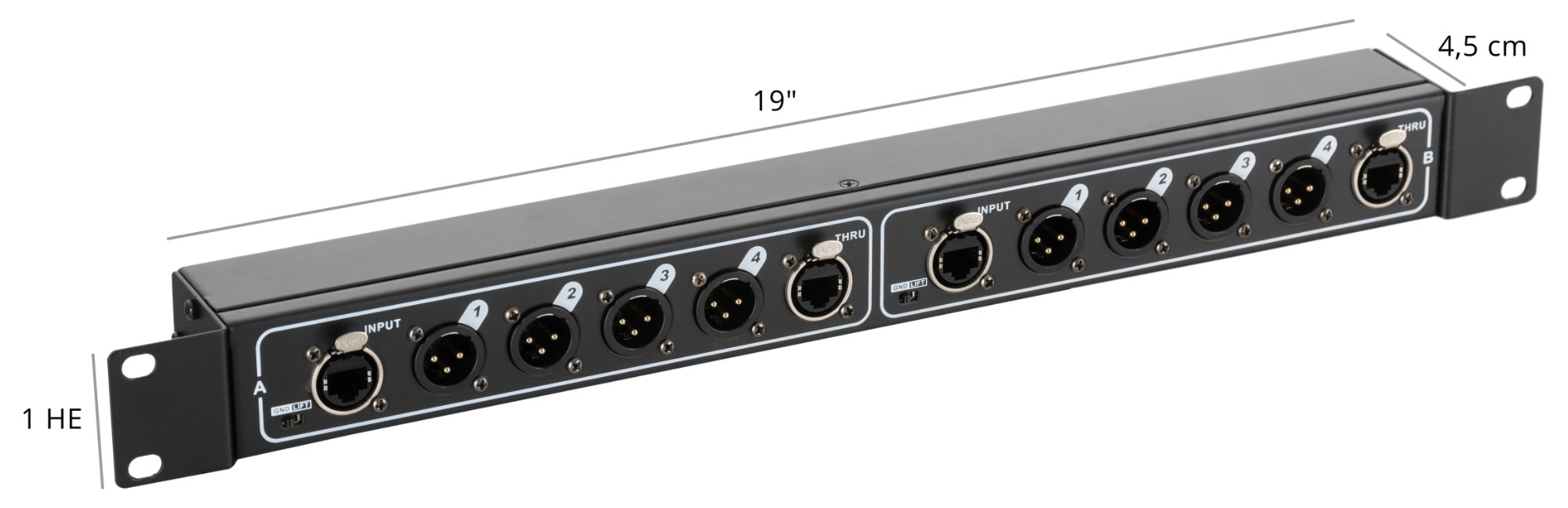 Boîtier Rack Multicore Pronomic SR-3F - 8 Entrées XLR Femelles + RJ45 - Pour Signaux Audio Et DMX