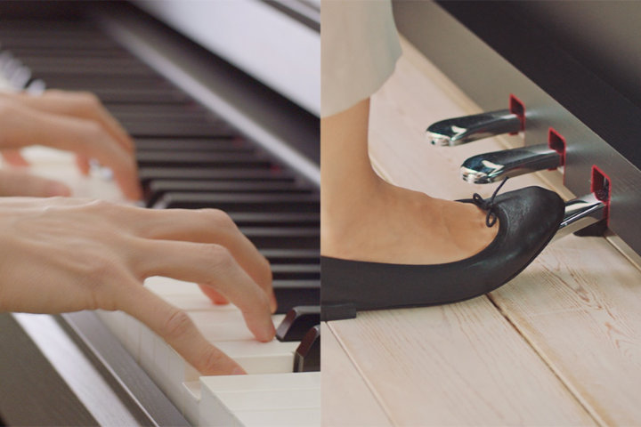 Autentica suonabilità acustica e pieno controllo con l’unità half-pedal